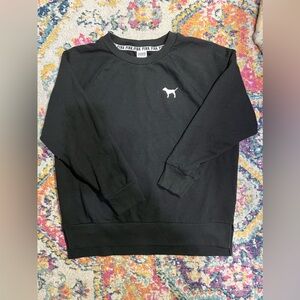 Victoria Secret PINK Black Crew Neck Pullover Sweatshirt